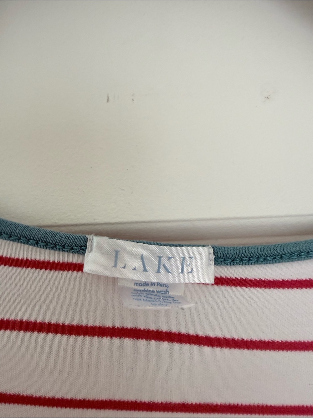Lake Pima Nightgown Striped Short Sleeve Pajama T-shirt Dress Red and Blue XS - Picture 3 of 4
